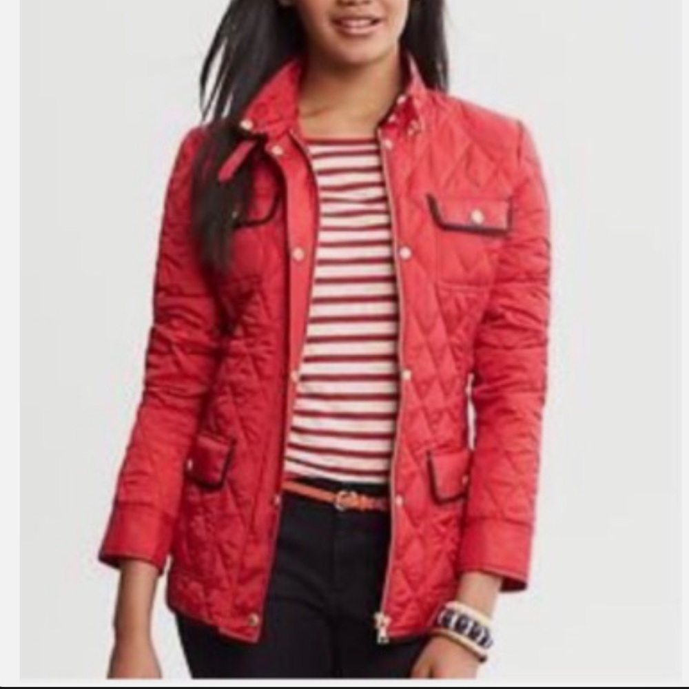 Banana Republic red quilted jacket